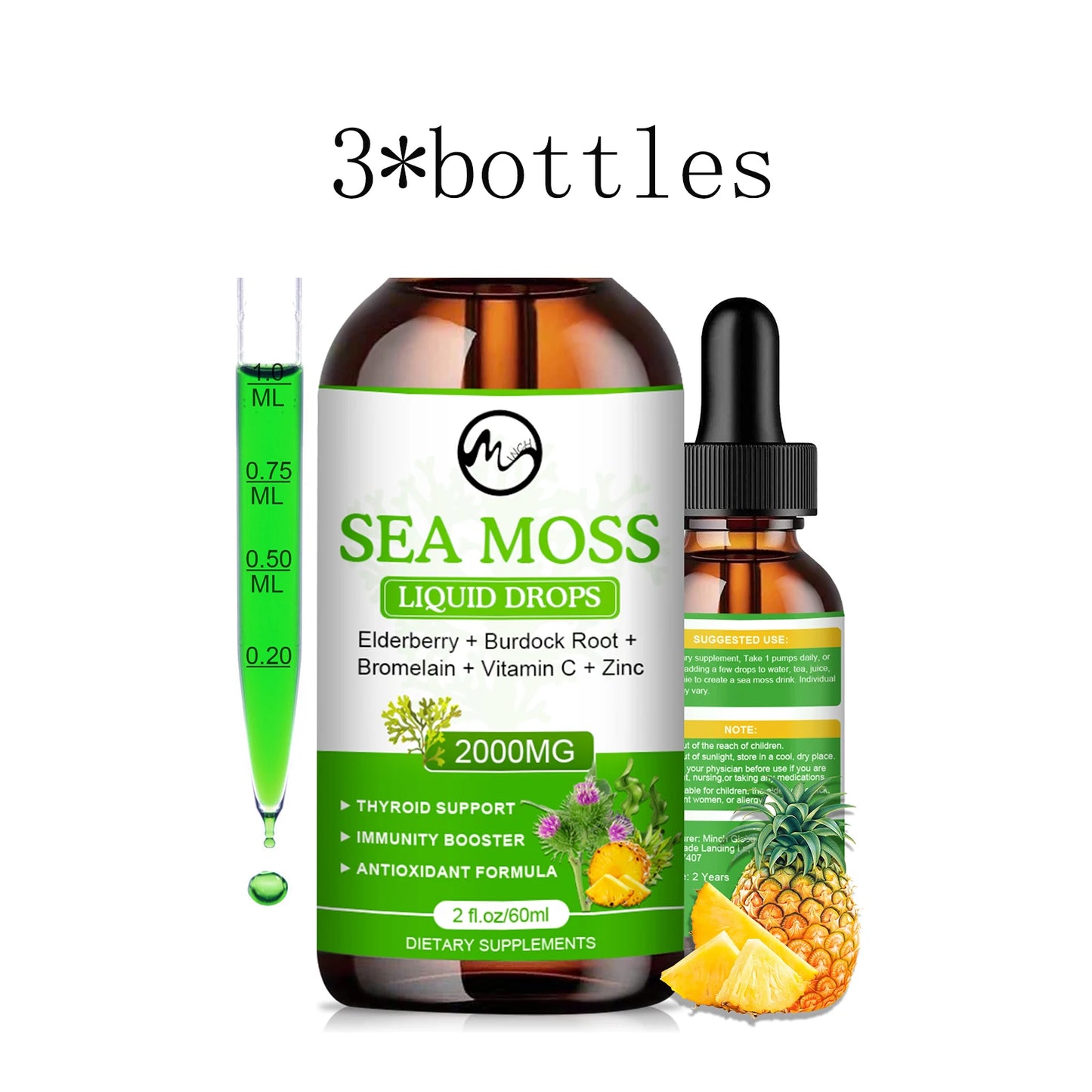 Organic Sea Moss Drops - Irish Sea Moss - Joint Support Supplement - Immune Support Supplement