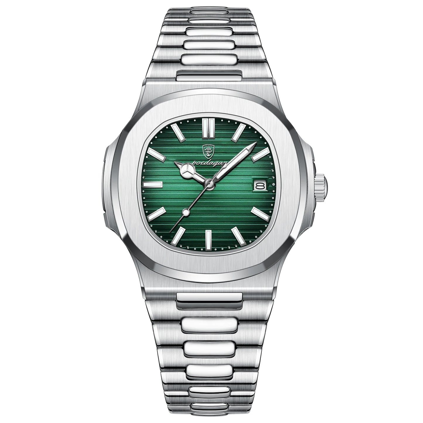 POEDAGAR Luxury Casual Watch Square Dial Stainless Steel