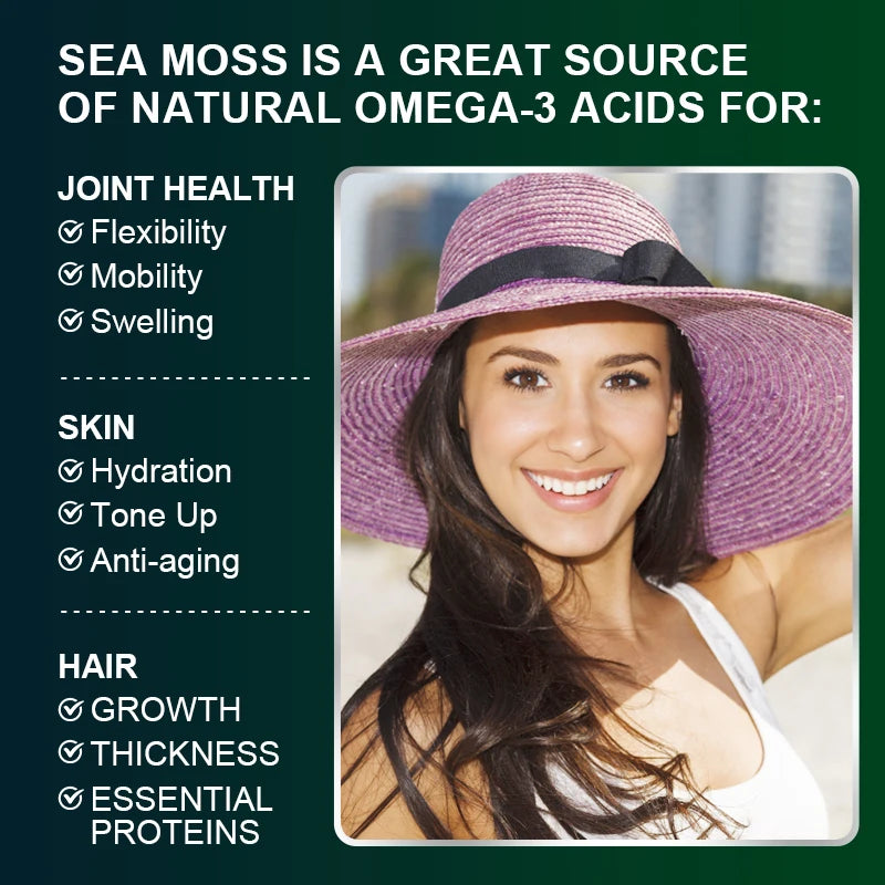 BEWORTHS Organic Sea Moss Pill for Intestinal Health & Immune Support Thyroid Support Skin, Joint Health Support Anti-Aging