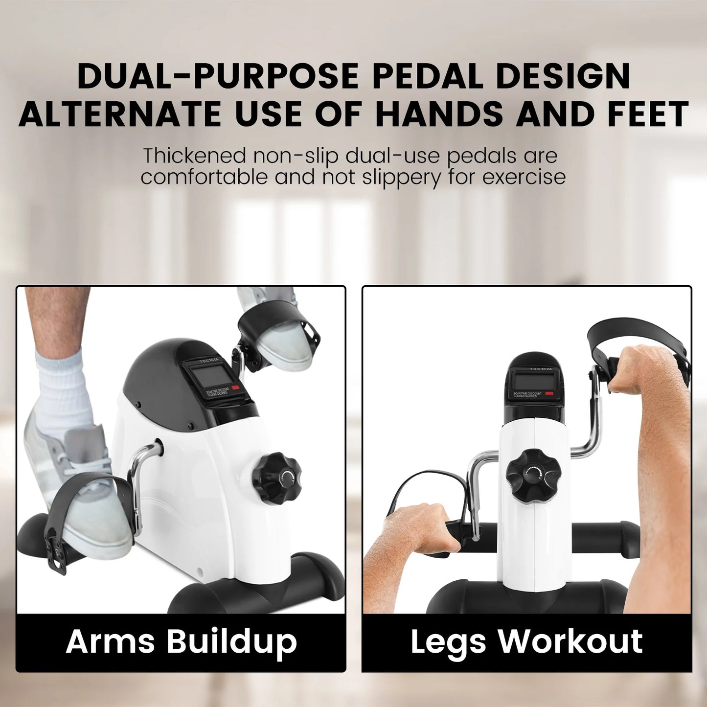 Under Desk Exercise Bike With LCD Display Pedal Exerciser
