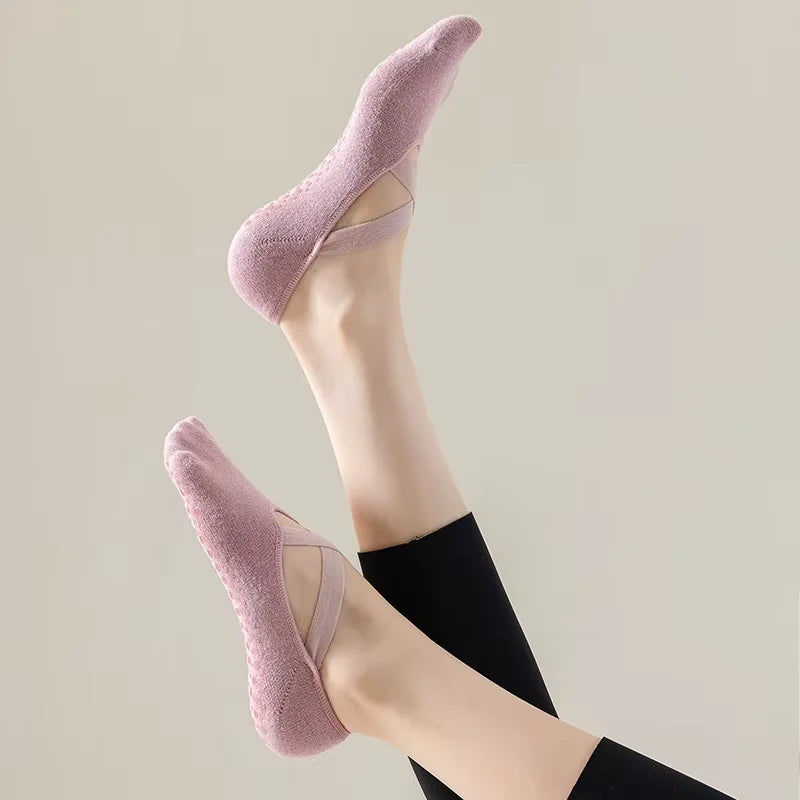 3 Pairs/5 Pairs/1 Pair Yoga Socks Women Cotton Silicone Non-slip Pilates Grip Towel No-Show Barre Breathable Bandage Sports Sock