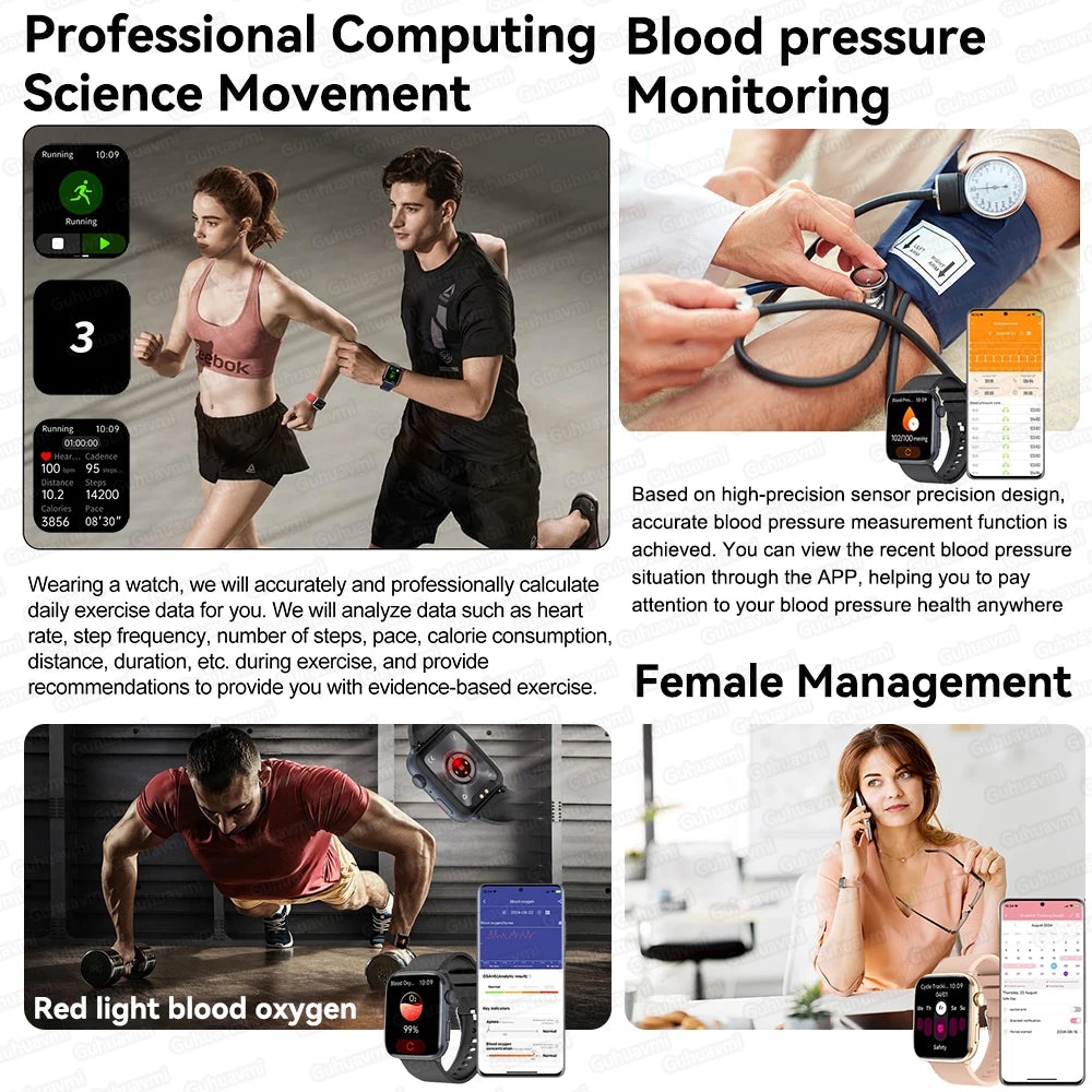 Xiaomi AI Health Smartwatch HRV PPG Blood Oxygen NFC IP68