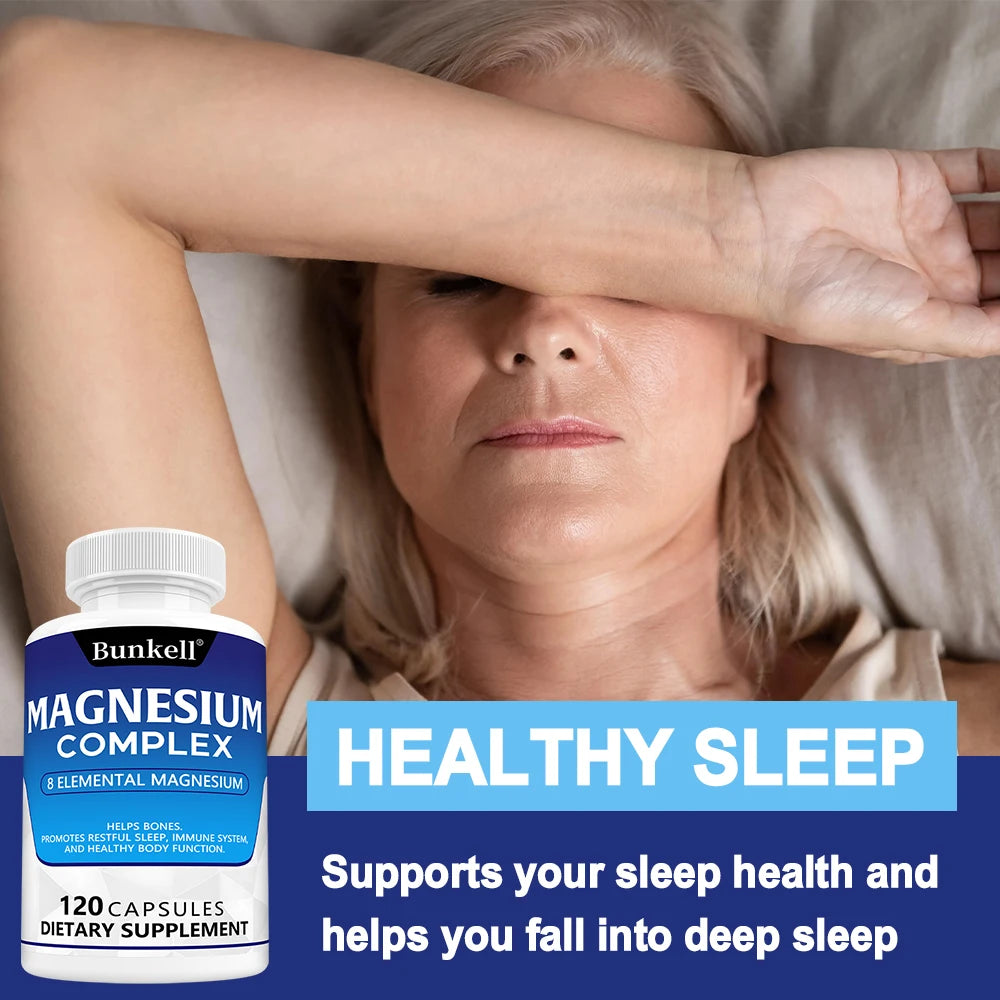 Magnesium Complex - Magnesium Glycinate, Magnesium Malate, Supports Muscle, Bone Health, Sleep Quality, Relieves Anxiety