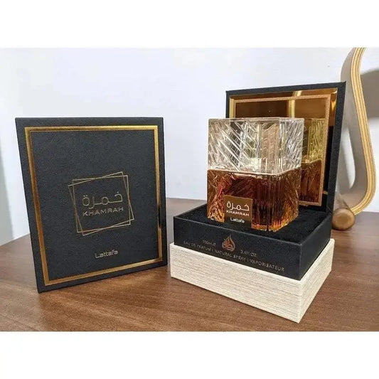 Lattafa Khamrah Dukhan for Unisex Eau de Parfum Spray, 3.4 Ounce / 100 ml