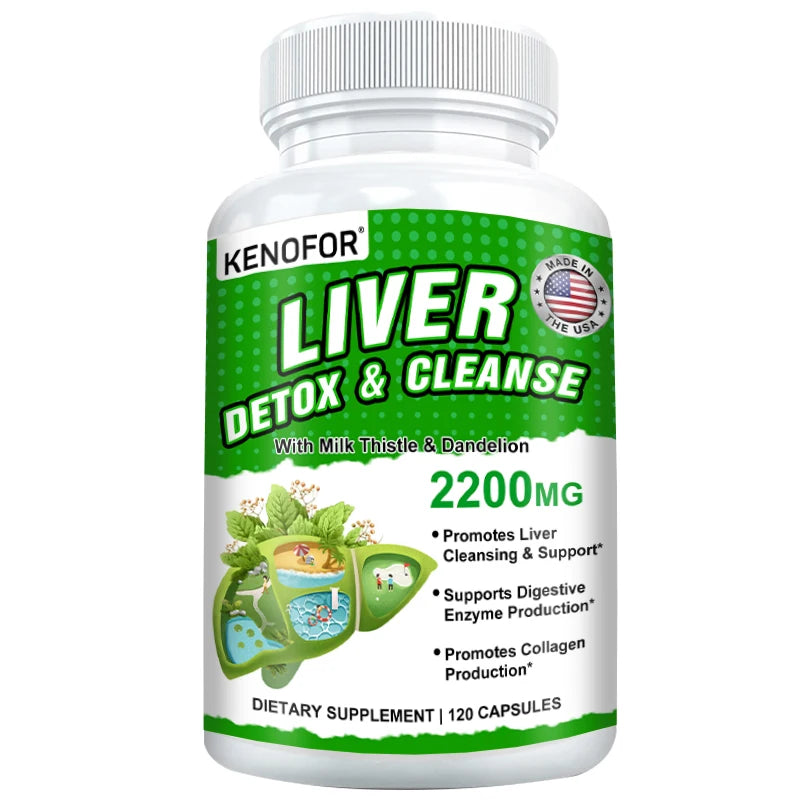 Fatty Liver Cleanse and Liver Detox Supplement - with Turmeric, Milk Thistle and Dandelion for Men Women To Support Liver Health