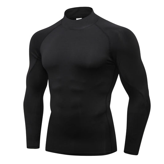 Mens Compression Shirts Long Sleeve Quick Dry Turtleneck